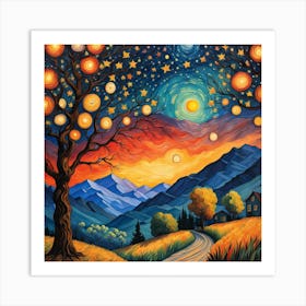 Starry night Art Print