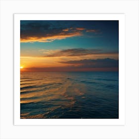 Sunset Over The Ocean 1 Art Print