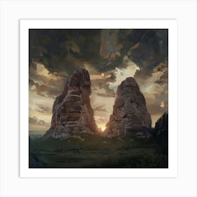 Sunset Over Rock Formations Art Print