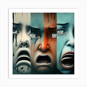 Sad Faces Art Print