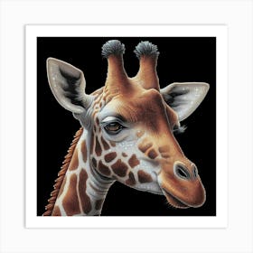 Giraffe’s Jewel: Sparkling Spots and Ethereal Elegance Art Print