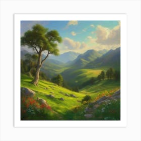 Landscape Mountain Scene Art Print