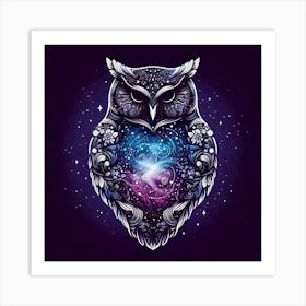 Galaxy Owl 1 Art Print