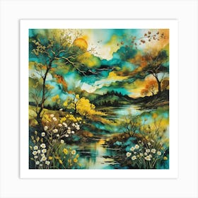 Spring landscape Art Print