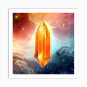 Golden Crystal In Space Art Print