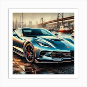 Chevrolet Corvette Stingray C7 2013 oilpainting Art Print