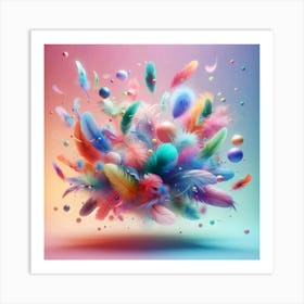 Colorful Feathers 4 Art Print