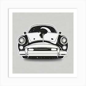 Black And White Car 1 Art Print