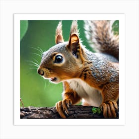 Squirrel Hd Wallpaper 2 Art Print