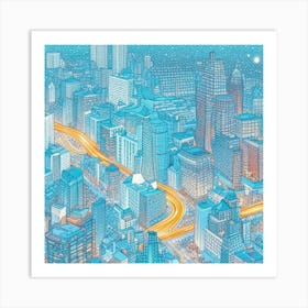 New York City At Night Art Print