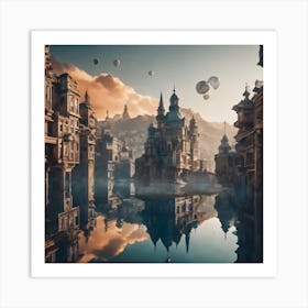 Surreal Landscape Inspired By Dali And Escher 9 Art Print