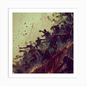 Zombies On A Hill 6 Art Print