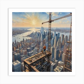 A Thousand Feet Above Fear: Life on the Edge of Construction New York Art Print