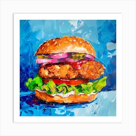 Chicken Burger Art Print