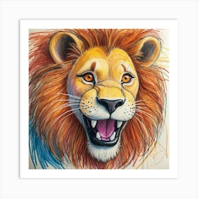 Lion Drawing 13 Art Print