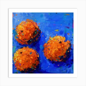 Three Oranges Square Art Print