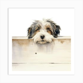 Dog On A Fence 4 Art Print