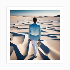 Man Walking In The Desert 3 Art Print