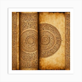 Ancient Book Of The Dead, An Ancient Scroll With Intricate Designs Indicating The Pursuit Of Knowledge And History Art Print