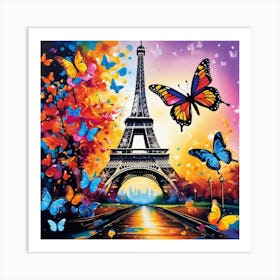 Paris With Butterflies 162 Art Print