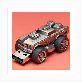 A Flash Drive Design As A Motor Car 2 Art Print