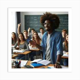 Teacher In Classroom With Students 1 Art Print