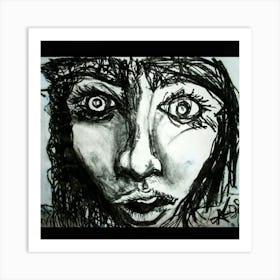 Face. By charcoal  Art Print