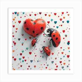 Ladybug love Art Print