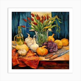 Vegetables In A Vase Art Print