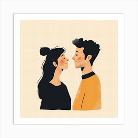 Oneeline42 Minimalist Illustration Of A Couple Looking At Eac 87ecf5c6 6761 449c Bb2e 90447a92bc7b 2 ١٠٤٩١٣ Art Print