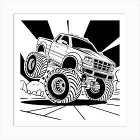 Monster Truck Coloring Page Art Print