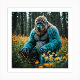 Big foot In The Field of blossom Art Print