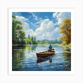 Man In A Boat 2 Art Print