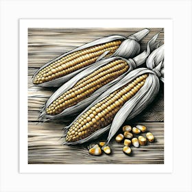 Corn cobs Art Print