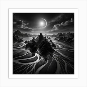 Black And White Landscape 12 Art Print