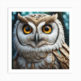 Owl In The Woods 16 Art Print