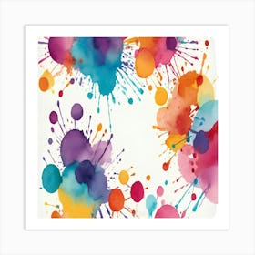 Watercolor Splashes Canvas Art Art Print