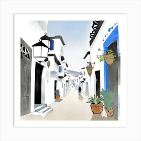 Street Scene in morocco Art Print