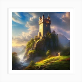 Castle In The Mountains 4 Art Print