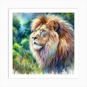 Lion In The Forest 1 Art Print