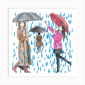 1000014891 women's under rain print art Art Print