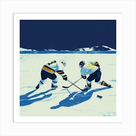 A Ice Hockey Match Minimal Illustration 1718700936 3 Art Print