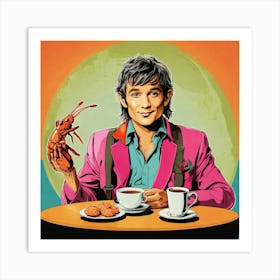 Man With A Lobster 2 Art Print