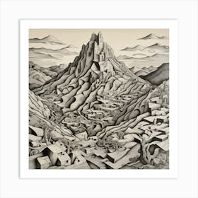 Mountain black and 6 Art Print