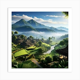 Asian Village 1 Art Print