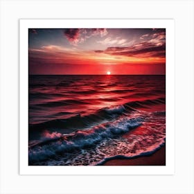 Sunset At The Beach 281 Art Print