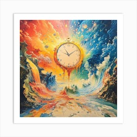 Clock In The Sky Art 1 Art Print