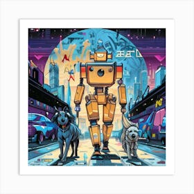 Robots And Dogs Art Print