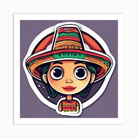 Mexico Hat Sticker 2d Cute Fantasy Dreamy Vector Illustration 2d Flat Centered By Tim Burton (37) Art Print