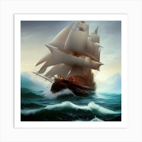 Sailing Ship In The Ocean Art Print